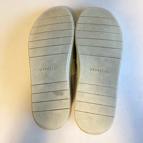 Vince White Cream Canvas Rubber Sole Sneakers size 6.5 - Picture 11 of 12